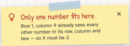 Hint card